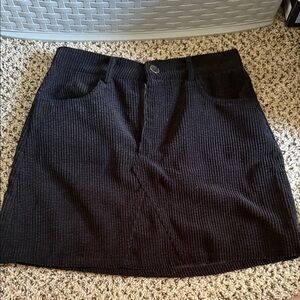 SHEIN Black Corduroy A-Line Skirt